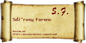 Sárosy Ferenc névjegykártya