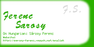 ferenc sarosy business card